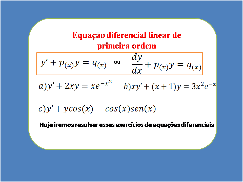 Equação diferencial linear de primeira ordem