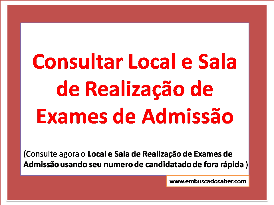 Consultar sala de realização de exames de admissão