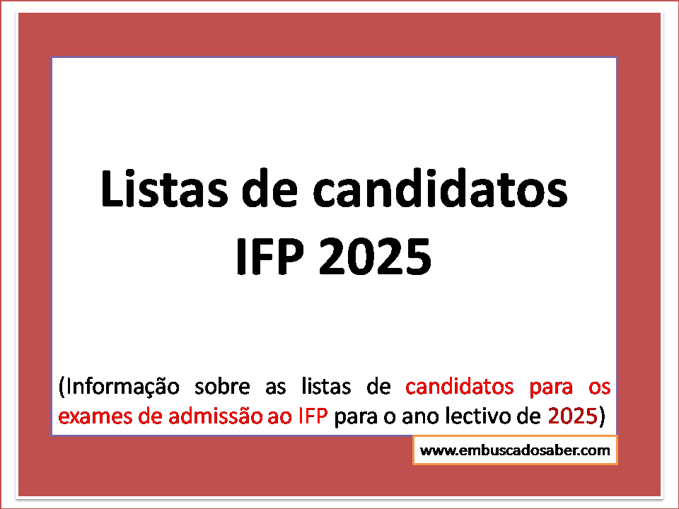 Listas de candidatos IFP 2025