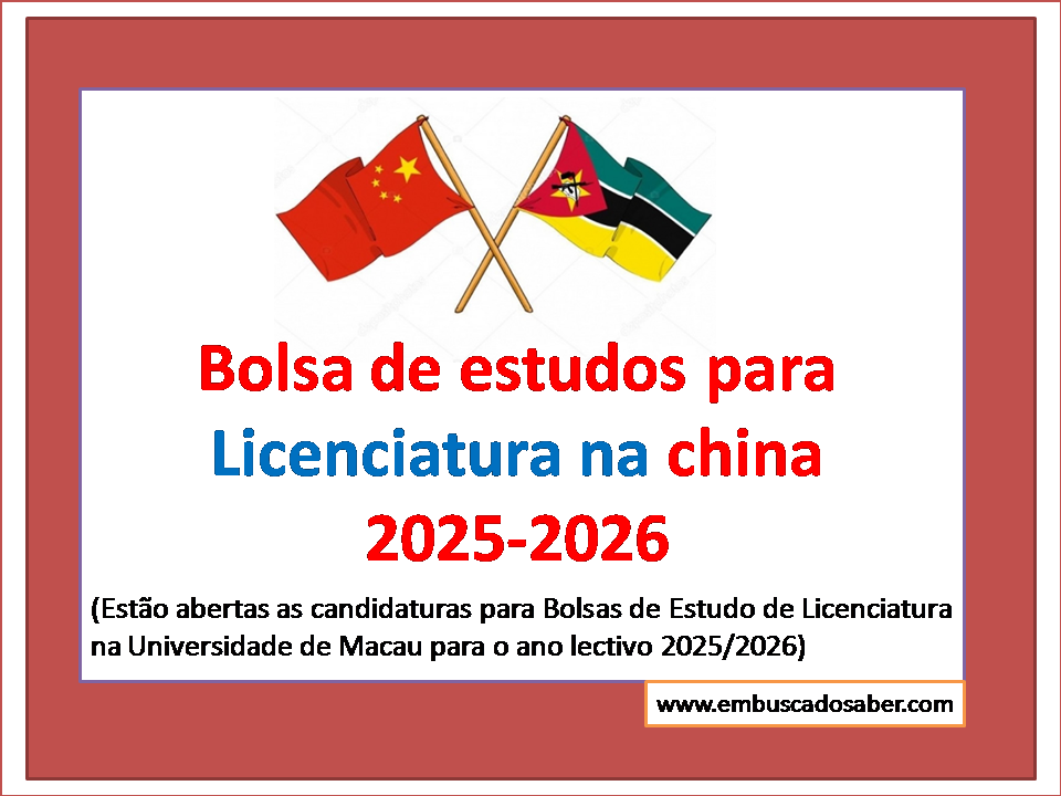 Bolsa de estudos para China 2025/2026