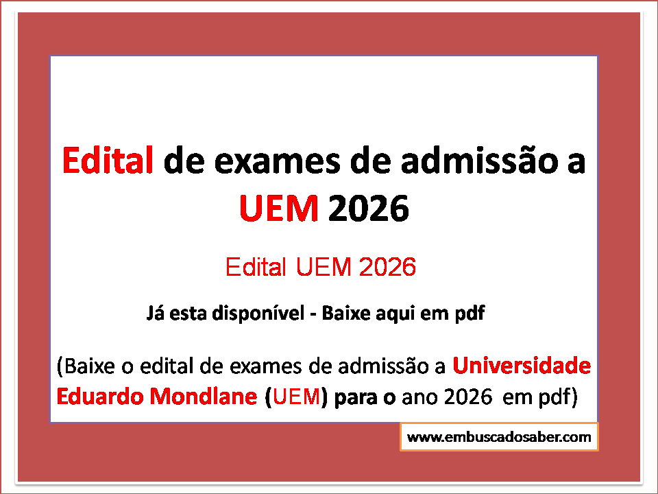 Edital UEM 2026