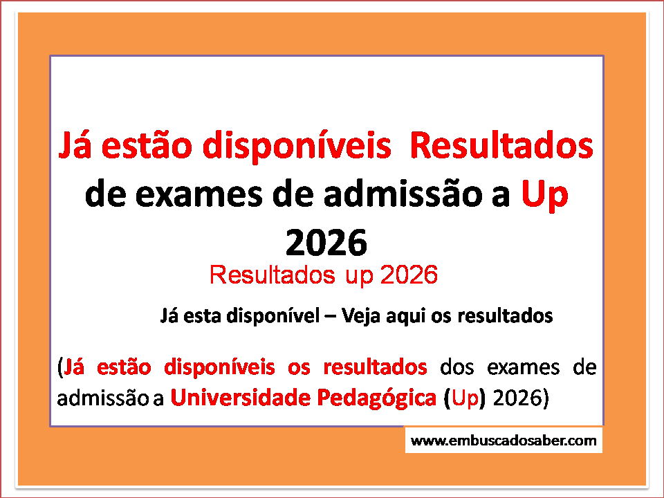 Resultados up 2026 (Já estão disponíveis)