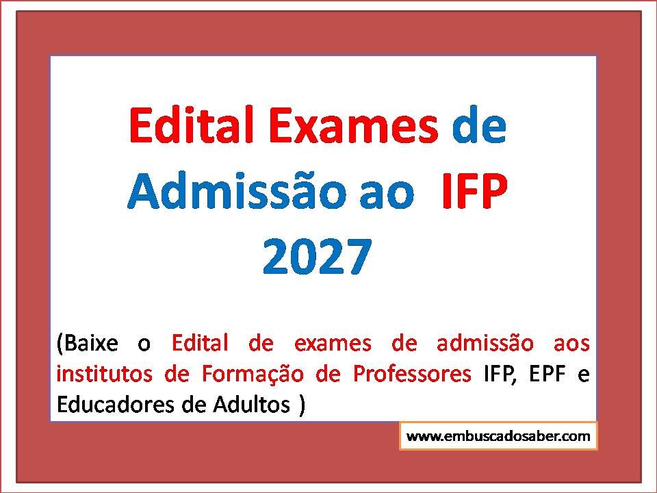 Edital Formação de Professores 2027 PDF: IFP e Educadores de Adultos