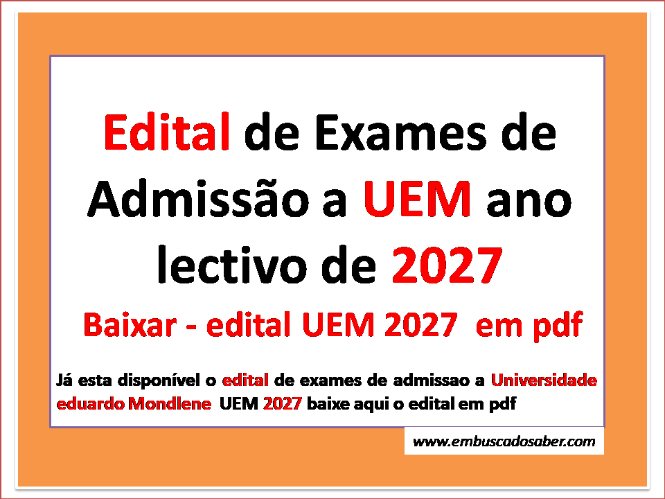 Edital UEM 2027